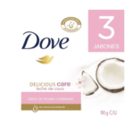 Jabón Dove Delicious Care Leche de Coco 3Pack